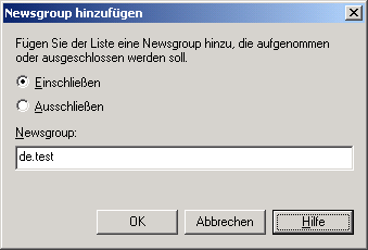 Newsgroup hinzufügen