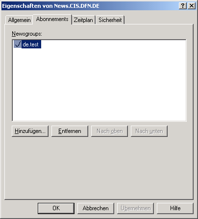 Subscriptions tab