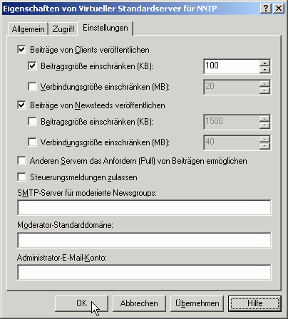 Settings tab