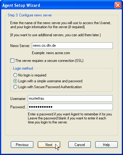 Step 3: Configure news server