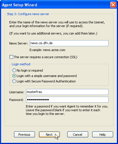 Step 3: Configure news server