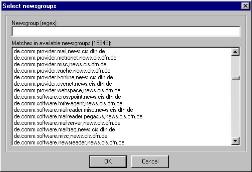 Auswahl von Newsgruppen