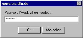 Passwort für den Newsserver