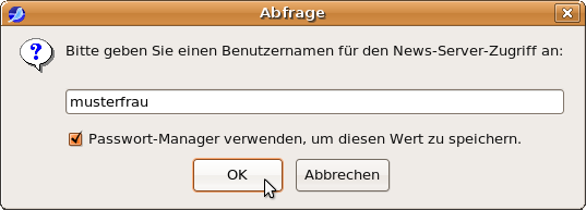 Abfrage: Benutzername