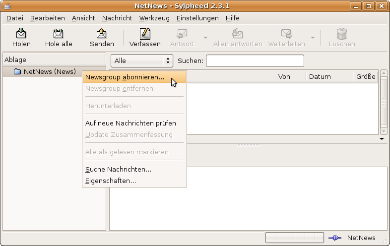 Newsgruppen abonnieren